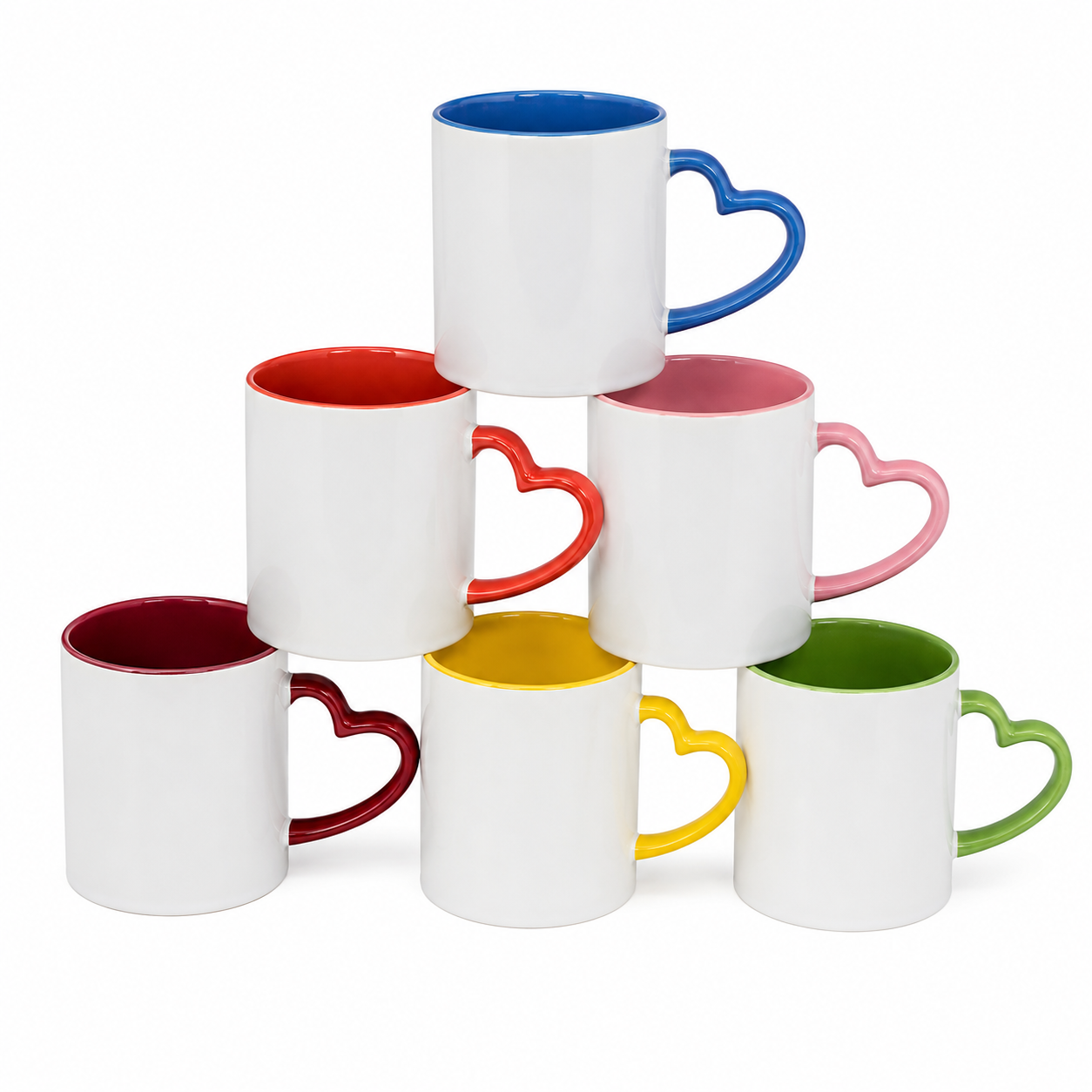 11 OZ Heart Handle Inner Color Mug