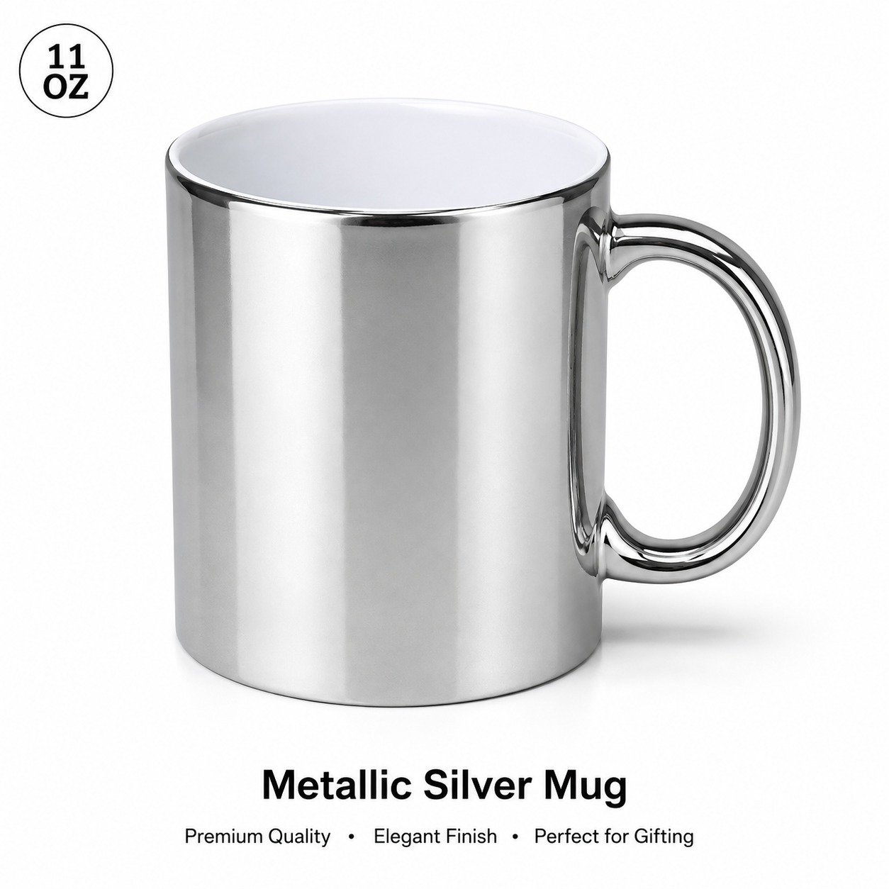 11 OZ Metallic Silver Mug