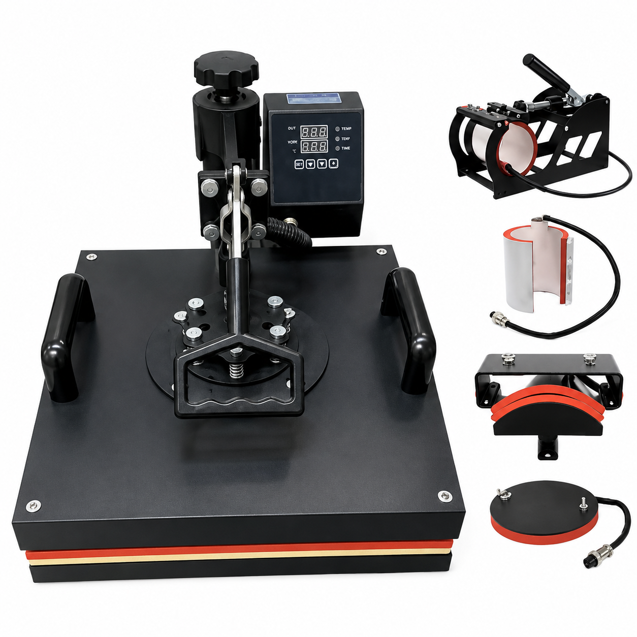 5 in 1 Combo  HEAVY DUTY HEAT PRESS  BLACK 15x15