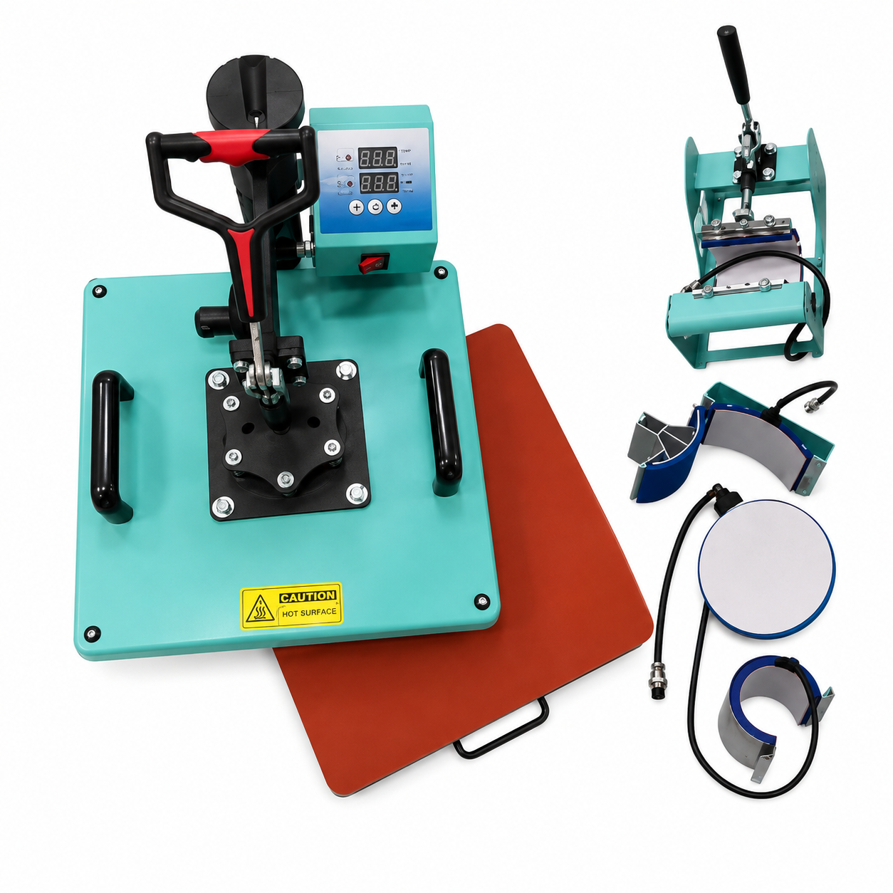 5 in 1 Combo  HEAVY DUTY HEAT PRESS  MINT GREEN 15x15
