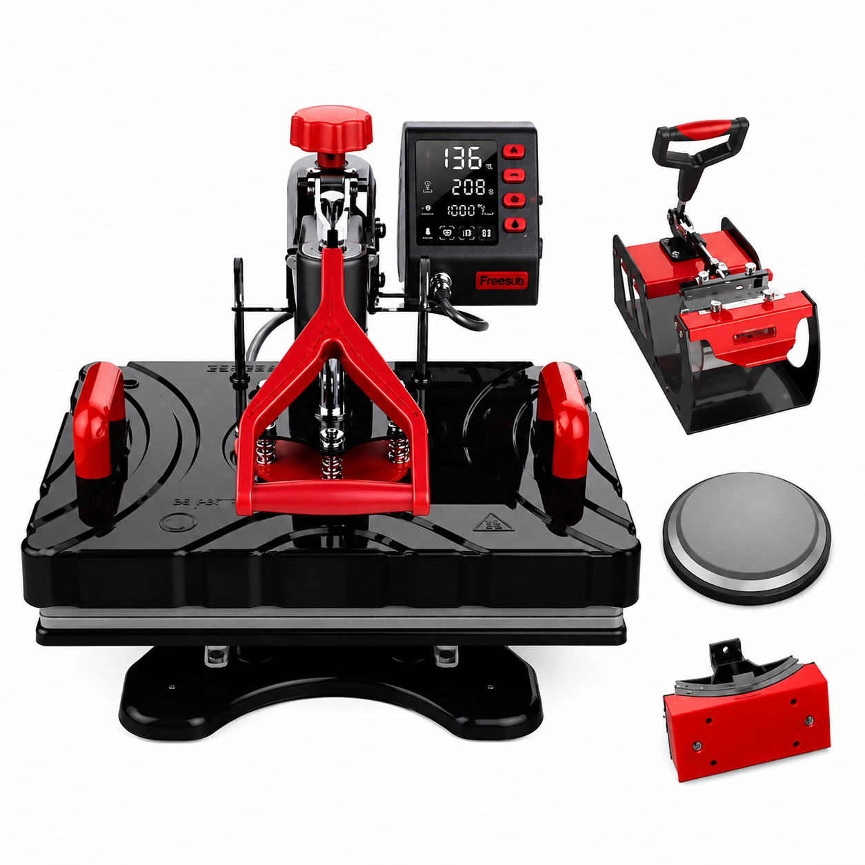 5 in 1 Combo P8100 HEAVY DUTY HEAT PRESS  BLACK 12x15