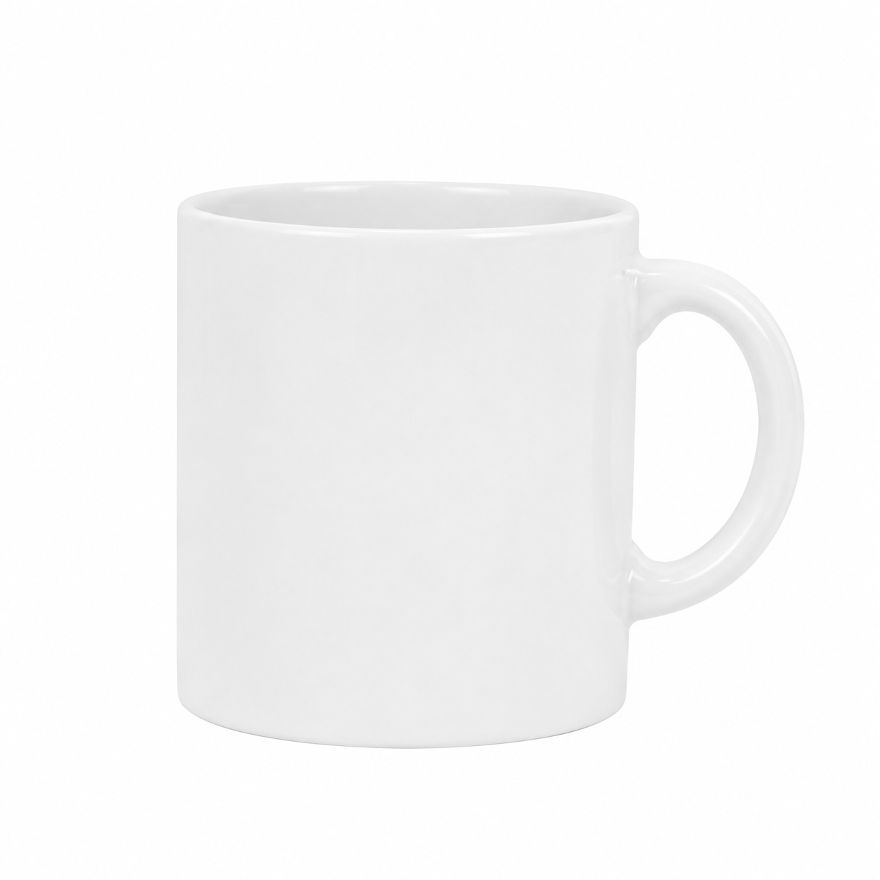 6 OZ White Ceramic Mug (Plain Base)