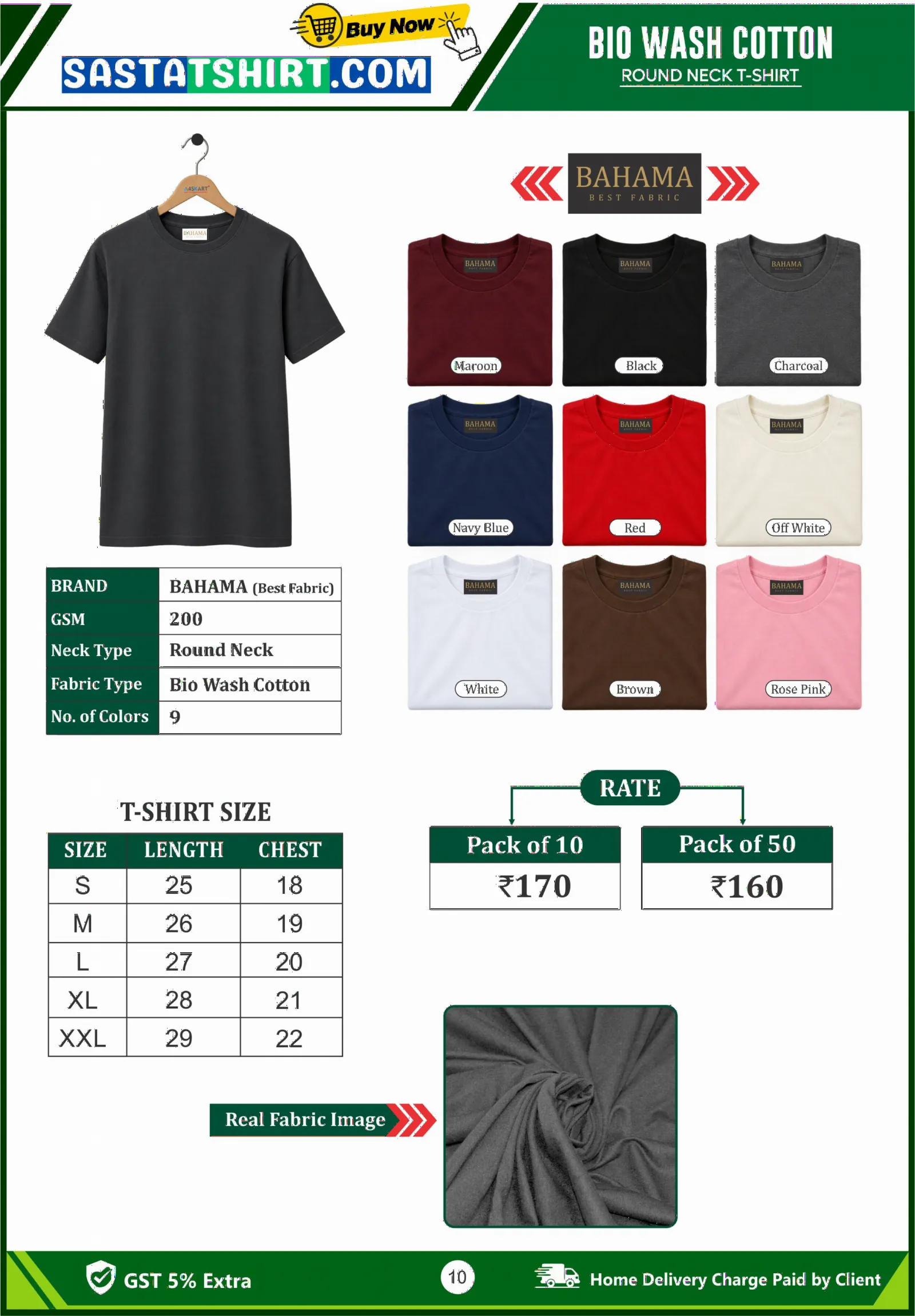 Cotton 100%(200 gsm)