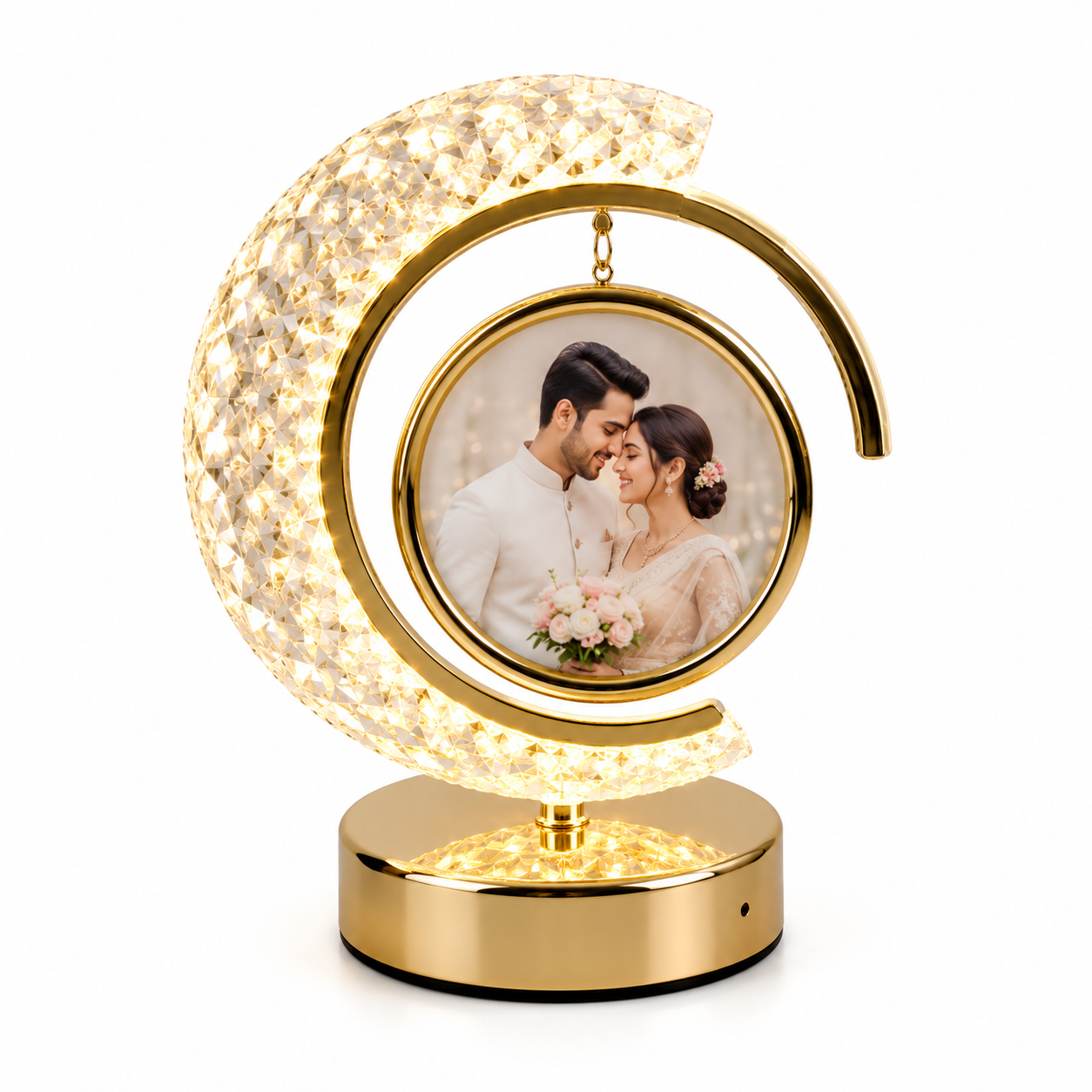Crystal LED Half Moon Lamp (Round Frame)