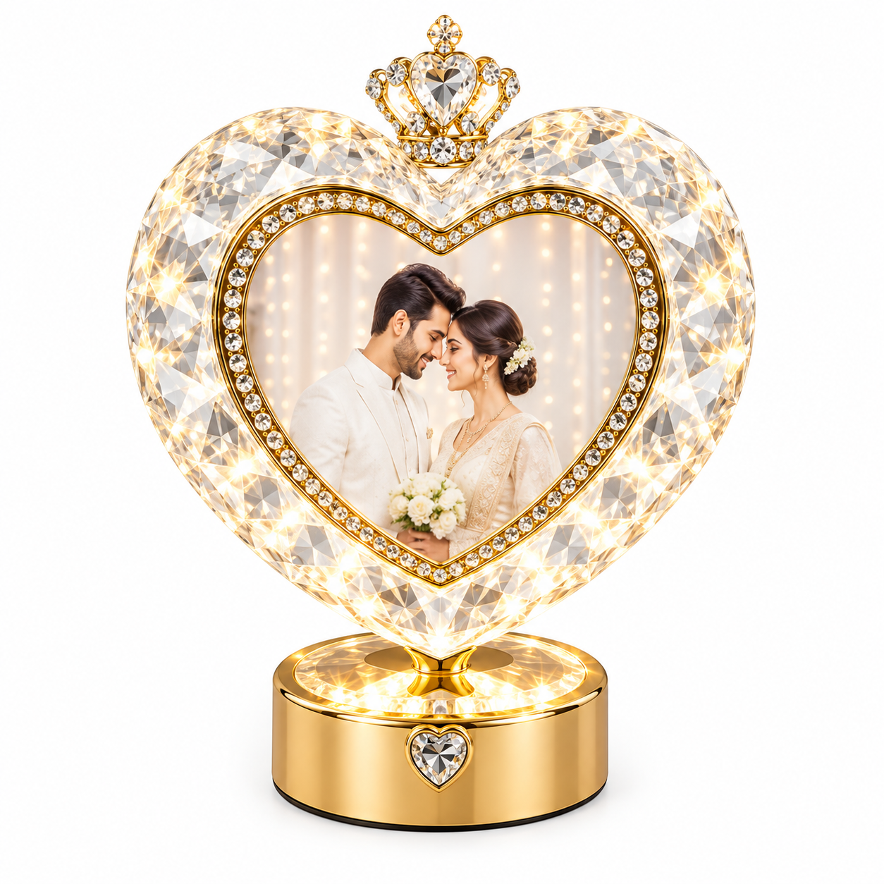 Crystal LED Heart Photo Frame
