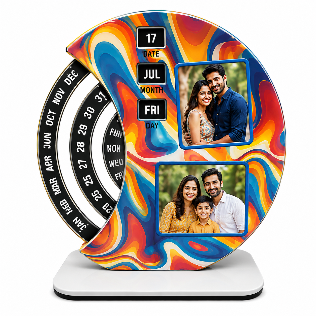Decorative Photo Calendar & Frame (Size: 7.5 × 7.5 Inches)