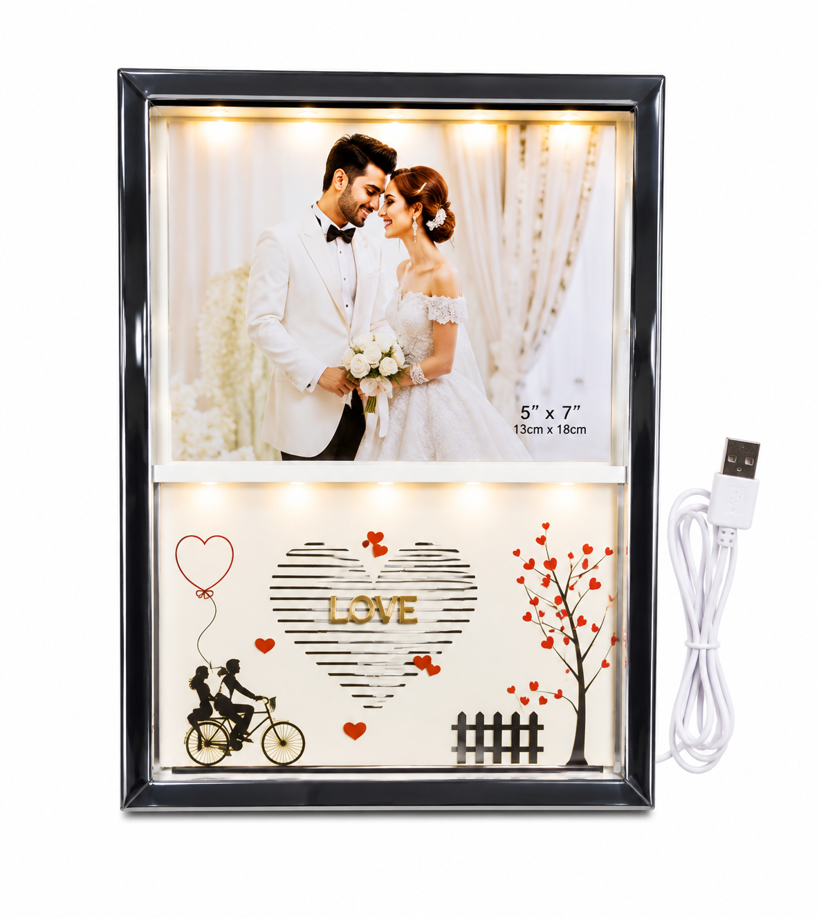 Imported LED Photo Frame (Size: 5 × 7 Inches)