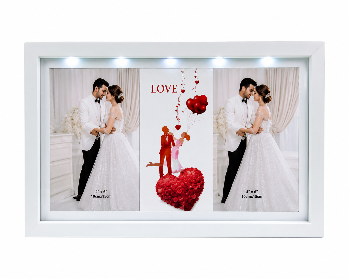 Imported LED White Photo Frame (Size: 4 × 6 Inches).
