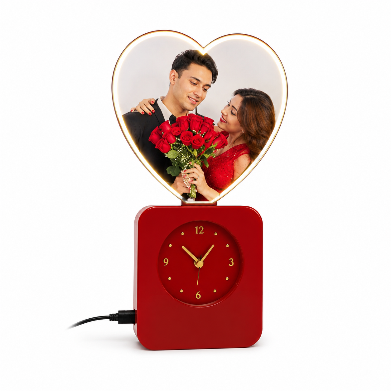 Magic Mirror with Clock (Red Heart)