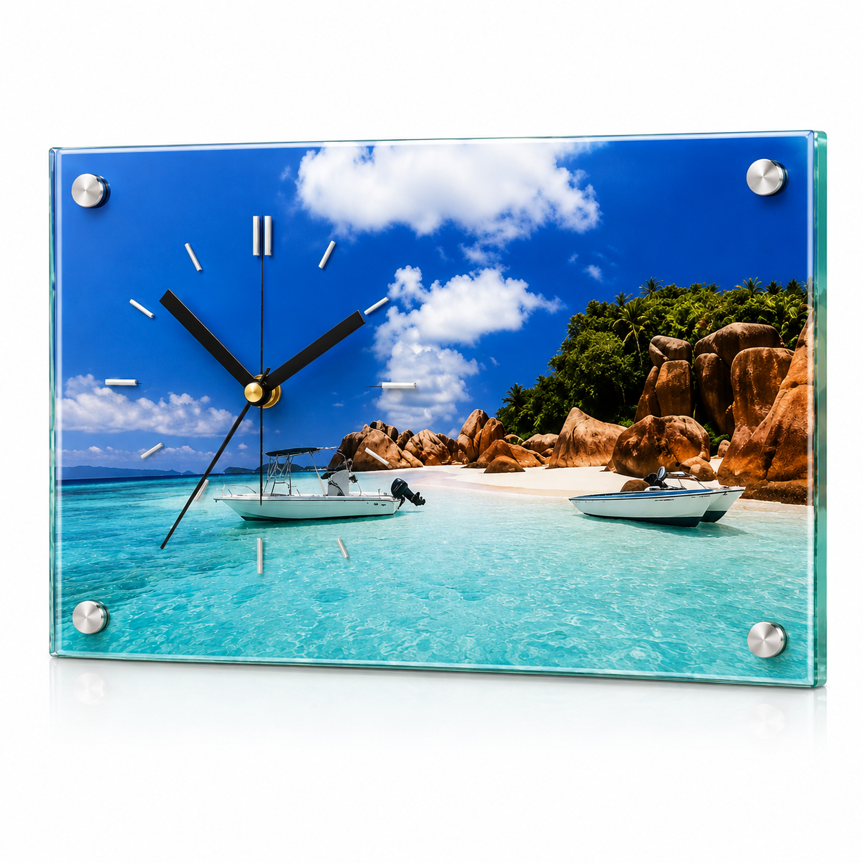 Personalized Crystal Glass Photo Clock (Model: BL28)
