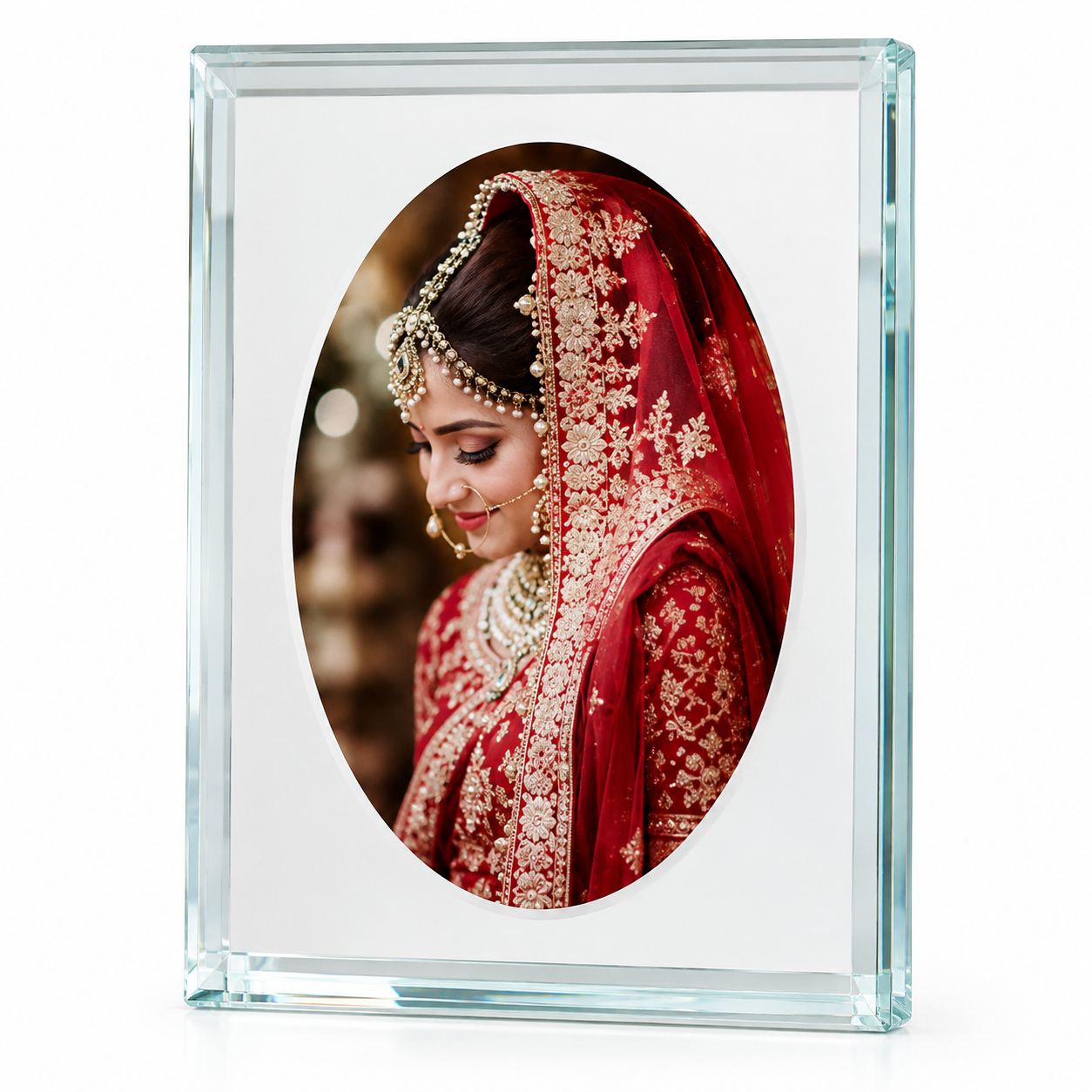 Personalized Crystal Glass Photo Frame (Model: BL16)