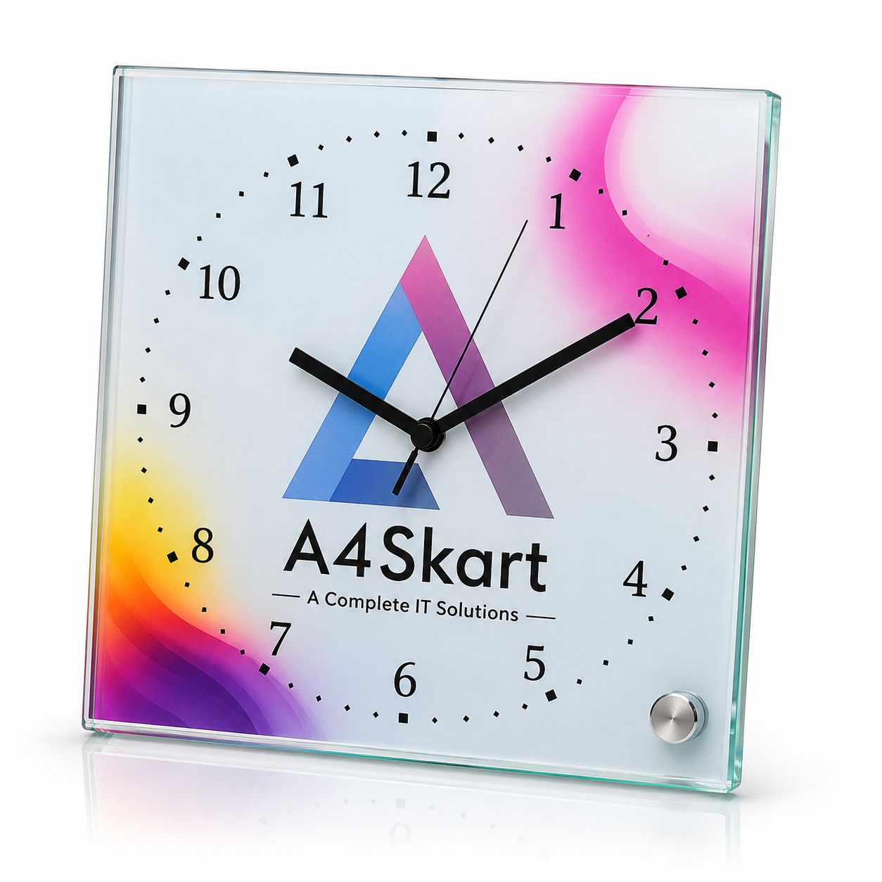 Personalized Crystal Glass Table Clock ( Model: BL26 )