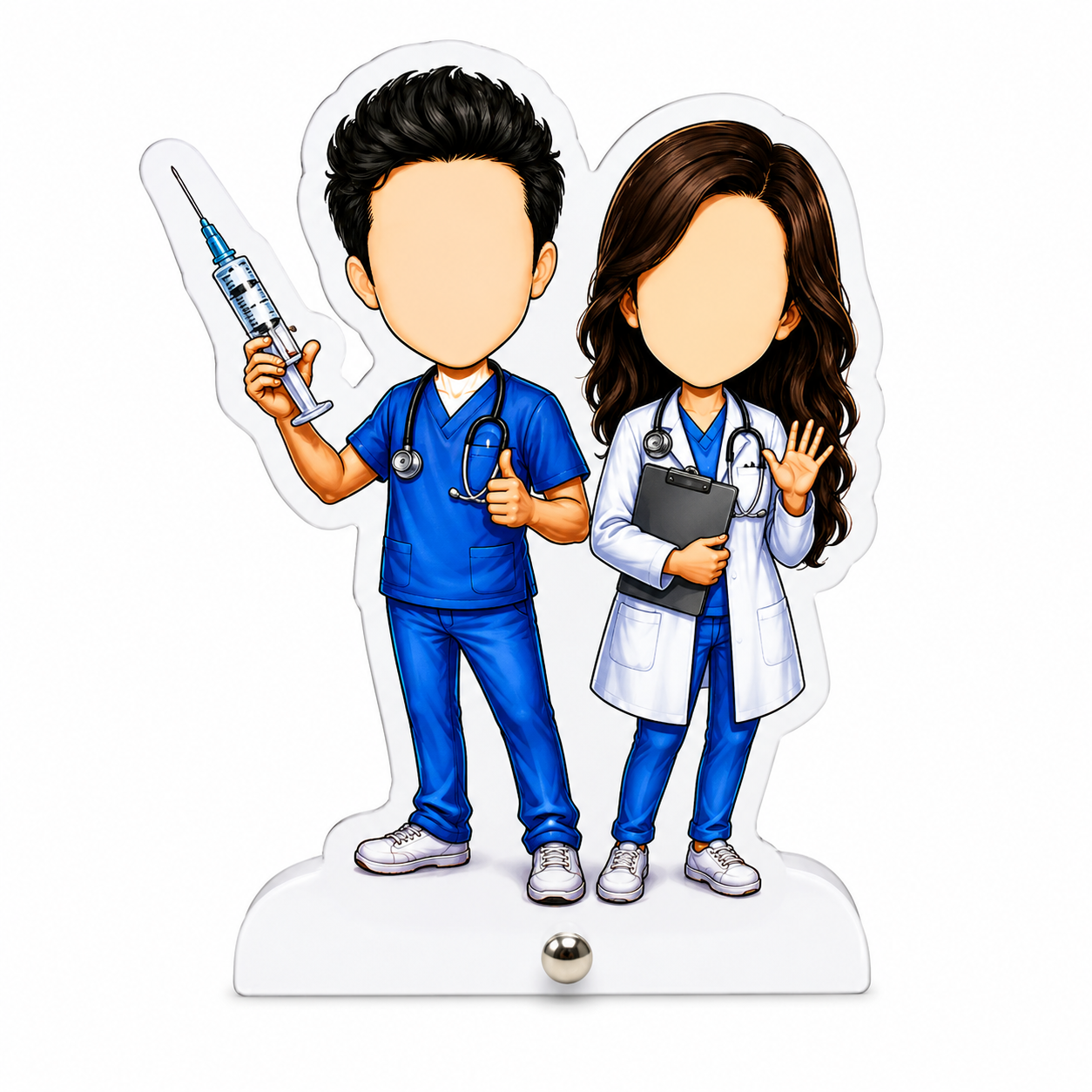 Personalized Doctor Couple Carrycatcher (Size: 5 × 6.5 Inches)
