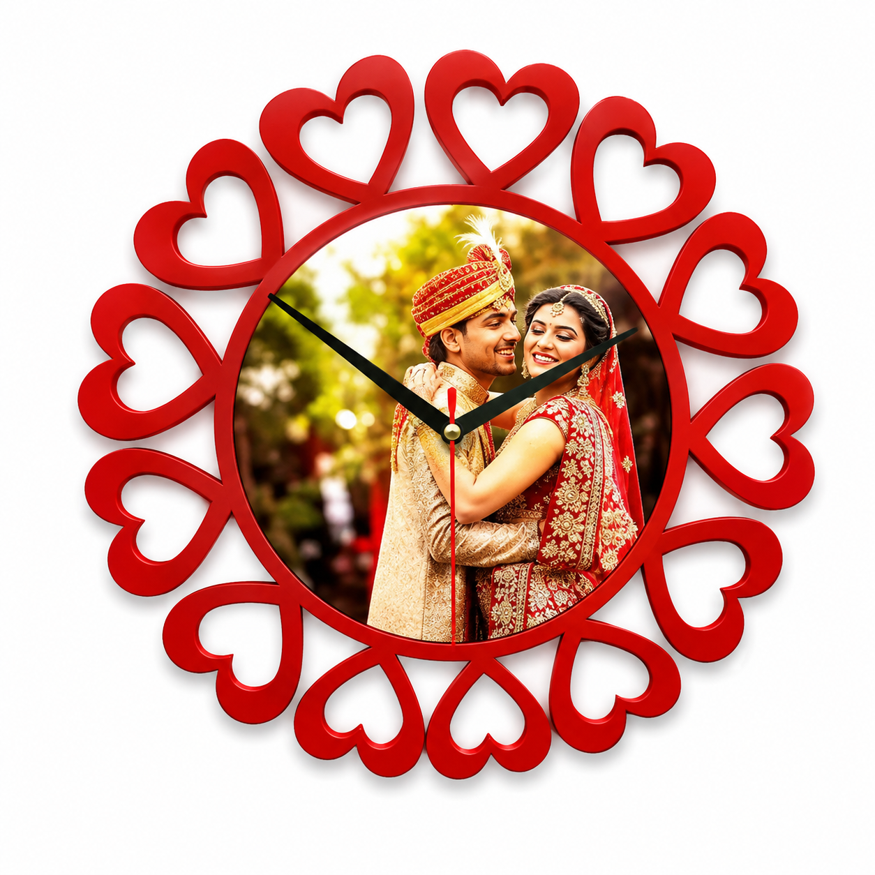 Personalized Heart Design Wall Clock (Model: AKW012)
