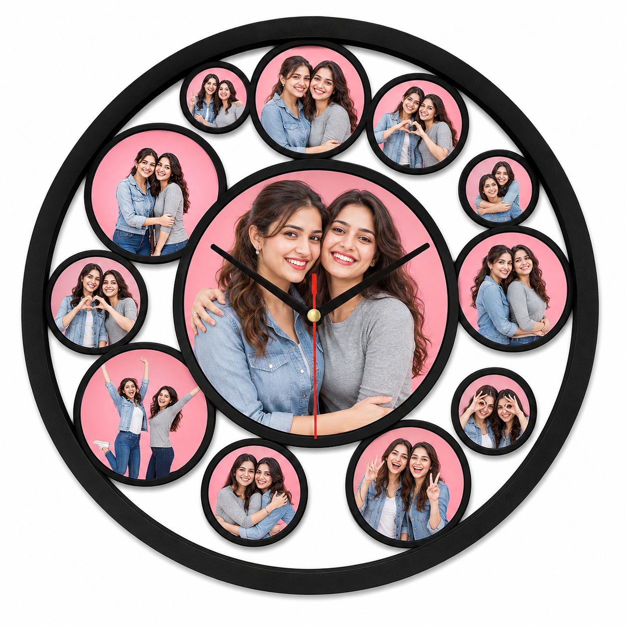 Personalized Multi Photo Wall Clock (Model: AKW020)