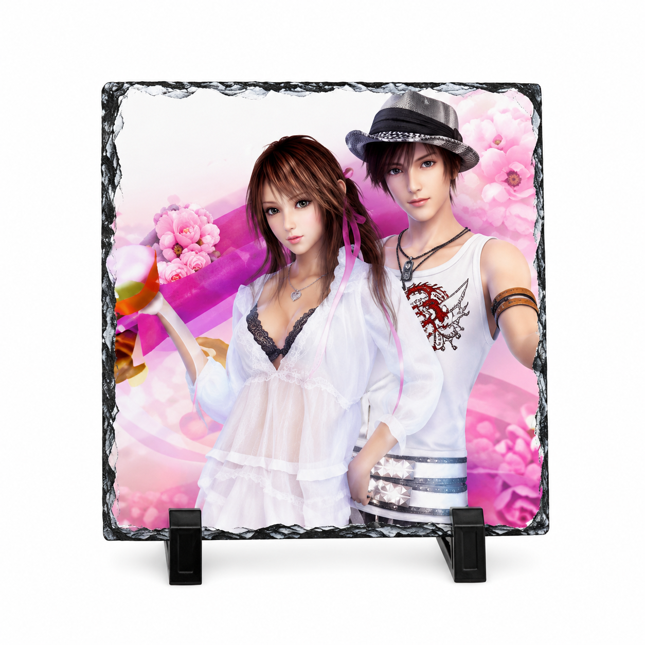 Personalized Stone Photo Slate (SH25 Size: 20 × 20 cm)
