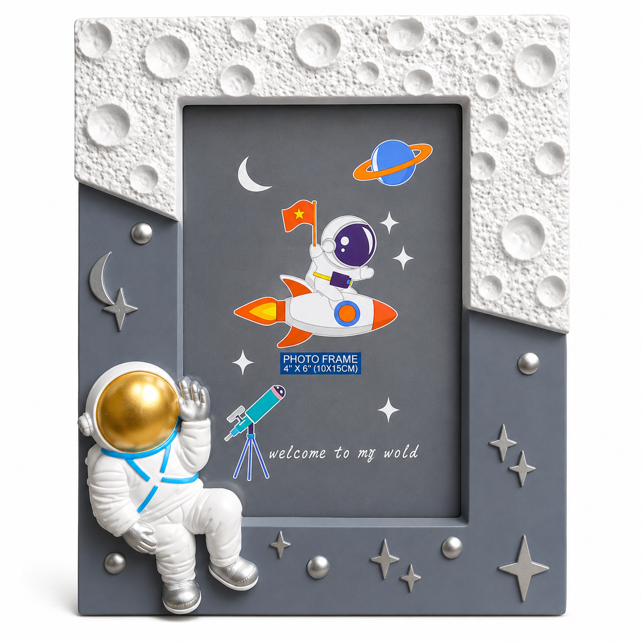 Space Theme Astronaut Kids Photo Frame ( Size- 4×6 inches )