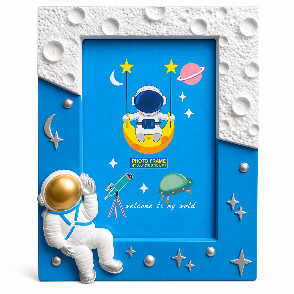 Space Theme Astronaut Photo Frame ( Size: 4×6 inches )