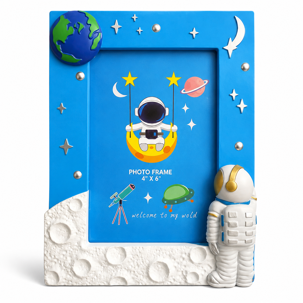 Space Theme Kids Photo Frame (  Size: 4×6 inches )