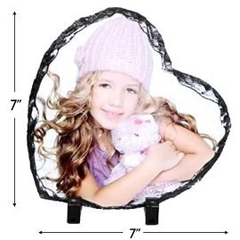 (Pack of 5) Blank Sublimation Rock Heart Shape Photo Frame -A4Skart